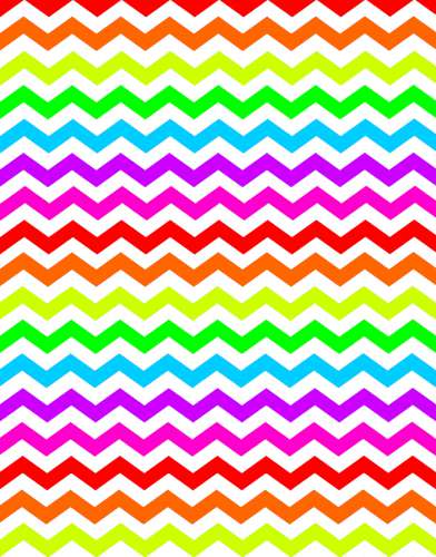 Printed Wafer Paper - Rainbow Chevron - Click Image to Close